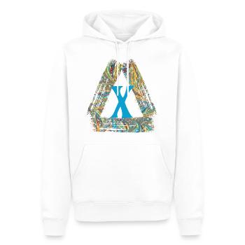 E 201 x - Sweat à capuche Premium bio Homme - blanc - Devant - Nico (187cm)