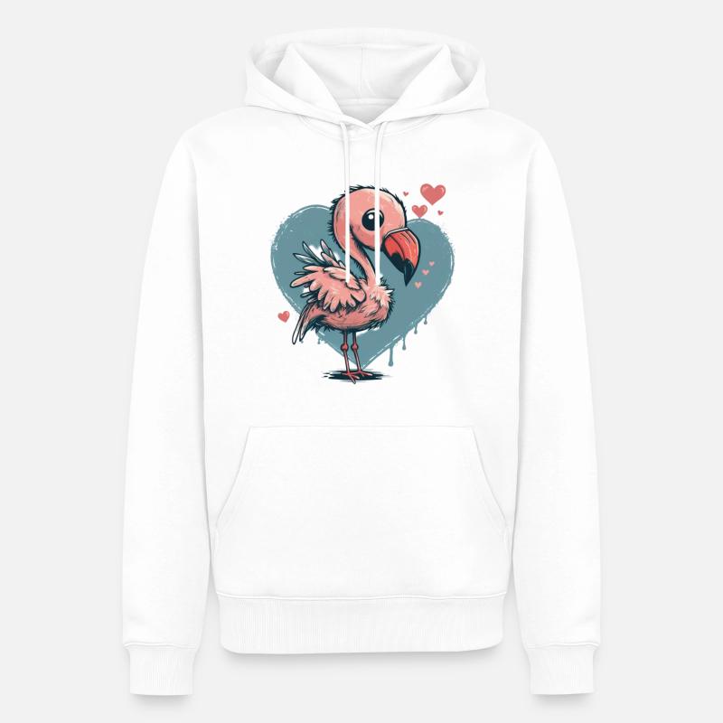 Flamant - Sweat à capuche Premium bio Homme - blanc