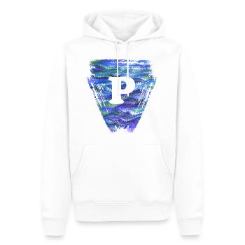 Dreieck E 103 P - Sweat à capuche Premium bio Homme - blanc - Devant - Nico (187cm)