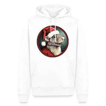 Ratte Weihnachten - Männer Premium Bio Hoodie - Weiß - Vorne - Nico (187cm)