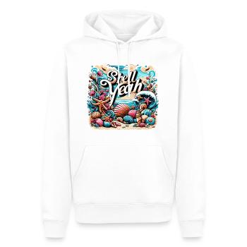 Shell Yeah - Männer Premium Bio Hoodie - Weiß - Vorne - Nico (187cm)