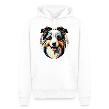 Berger australien - Sweat à capuche Premium bio Homme - blanc - Devant - Nico (187cm)