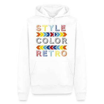 Style - Color - Retro - Männer Premium Bio Hoodie - Weiß - Vorne - Nico (187cm)