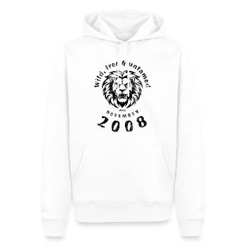16. Geburtstag Sauvage, libre et indompté depuis 11/2008 - Sweat à capuche Premium bio Homme - blanc - Devant - Nico (187cm)