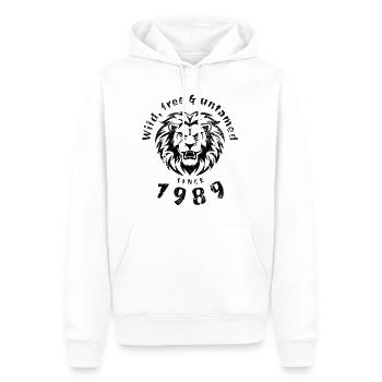 35th Birthday Wild, free & untamed since 1989 - Men’s Premium Organic Hoodie - white - Front - Nico (187cm)