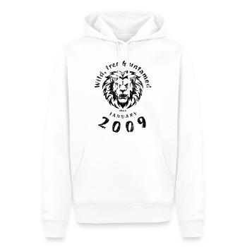 16. Geburtstag Wild, libre et indompté depuis 01/2009 - Sweat à capuche Premium bio Homme - blanc - Devant - Nico (187cm)