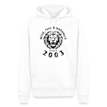 22nd birthday Wild, free & untamed since 2003 - Men’s Premium Organic Hoodie - white - Front - Nico (187cm)