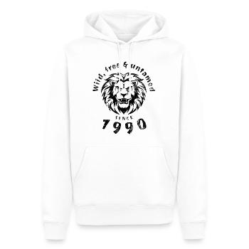 35th Birthday Wild, free & untamed since 1990 - Men’s Premium Organic Hoodie - white - Front - Nico (187cm)