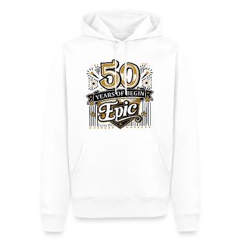 50 Jahre Begin Epic - Männer Premium Bio Hoodie - Weiß - Vorne - Nico (187cm)