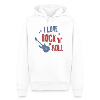 Ich liebe Rock'n'Roll - Männer Premium Bio Hoodie - Weiß - Vorne - Nico (187cm)