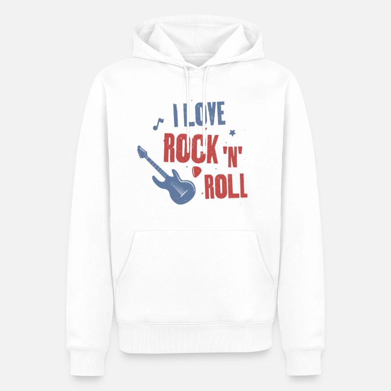 Ich liebe Rock'n'Roll - Männer Premium Bio Hoodie - Weiß