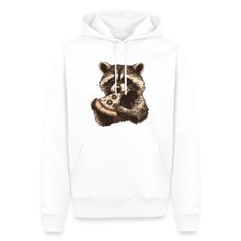 Waschbär isst Pizza - Männer Premium Bio Hoodie - Weiß - Vorne - Nico (187cm)