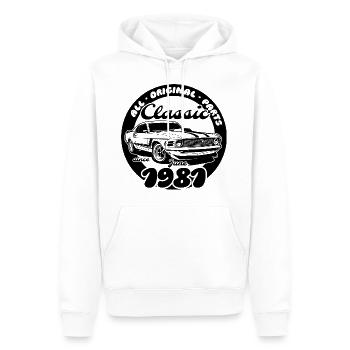 44. Geburtstag - Klassiker Musclecar 06/1981 - Männer Premium Bio Hoodie - Weiß - Vorne - Nico (187cm)