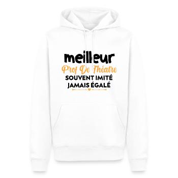 Prof De Théâtre Cadeau Humour Personnalisé - Sweat à capuche Premium bio Homme - blanc - Devant - Nico (187cm)
