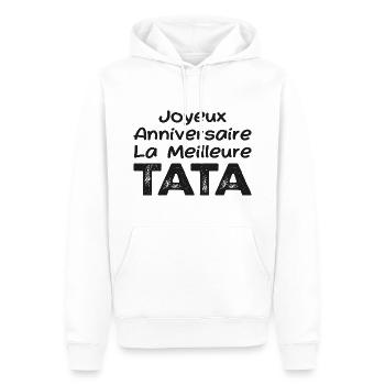 Joyeux Anniversaire La meilleure Tata - Sweat à capuche Premium bio Homme - blanc - Devant - Nico (187cm)
