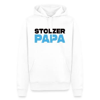 Stolzer Papa - Männer Premium Bio Hoodie - Weiß - Vorne - Nico (187cm)