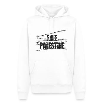 Palestine libre - Sweat à capuche Premium bio Homme - blanc - Devant - Nico (187cm)