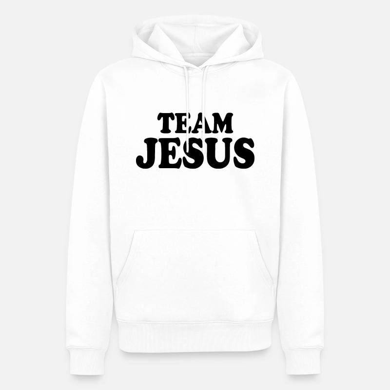 Team jesus - Sweat à capuche Premium bio Homme - blanc