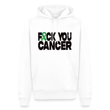 Fuck You Cancer - Green Ribbon - Men’s Premium Organic Hoodie - white - Front - Nico (187cm)