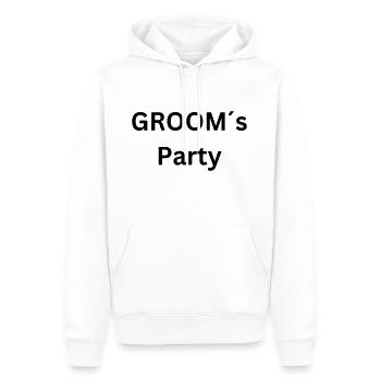 Groom ́s Party - Enterrement de vie de garçon / JGA - Sweat à capuche Premium bio Homme - blanc - Devant - Nico (187cm)