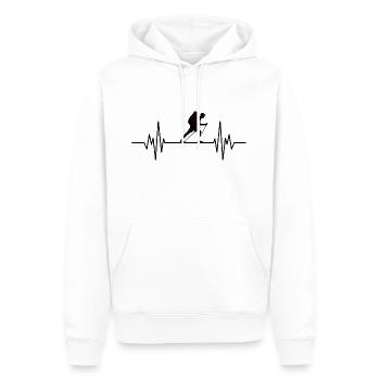 Wandern Hiking Hearbeat EKG - Männer Premium Bio Hoodie - Weiß - Vorne - Nico (187cm)
