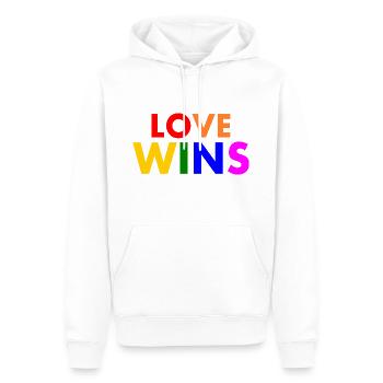 Love wins - Men’s Premium Organic Hoodie - white - Front - Nico (187cm)