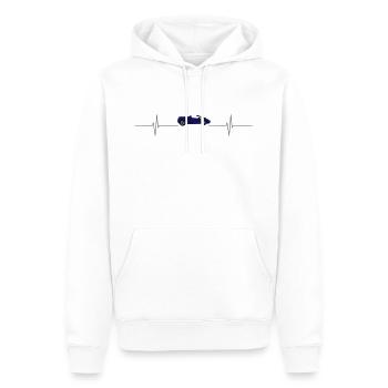 Idée cadeau de fréquence cardiaque - Sweat à capuche Premium bio Homme - blanc - Devant - Nico (187cm)