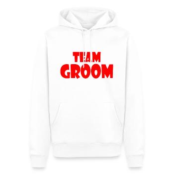 Team groom - Sweat à capuche Premium bio Homme - blanc - Devant - Nico (187cm)