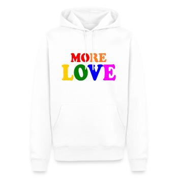 More love - Männer Premium Bio Hoodie - Weiß - Vorne - Nico (187cm)