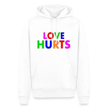 Love hurts - Männer Premium Bio Hoodie - Weiß - Vorne - Nico (187cm)