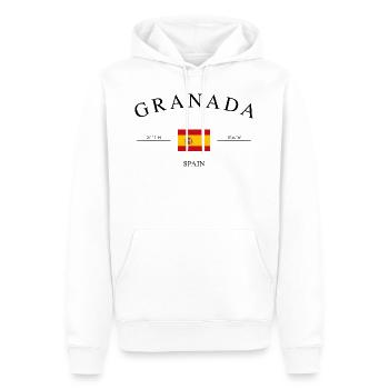 Granada Spain – Holiday Souvenir & Gift - Men’s Premium Organic Hoodie - white - Front - Nico (187cm)