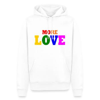 More love - Männer Premium Bio Hoodie - Weiß - Vorne - Nico (187cm)