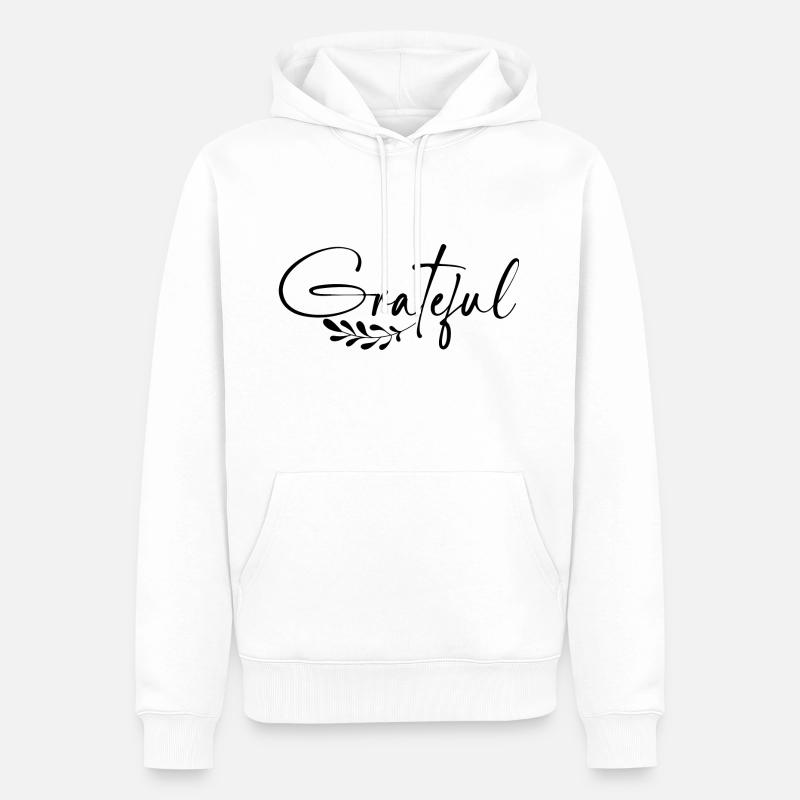 Grateful - Männer Premium Bio Hoodie - Weiß