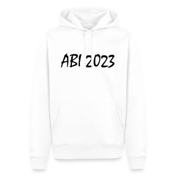 Abi 2023 - Männer Premium Bio Hoodie - Weiß - Vorne - Nico (187cm)