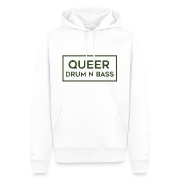 Queer DNB Drum n Bass - Sweat à capuche Premium bio Homme - blanc - Devant - Nico (187cm)