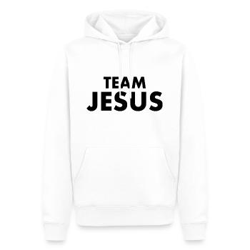 Team jesus - Sweat à capuche Premium bio Homme - blanc - Devant - Nico (187cm)