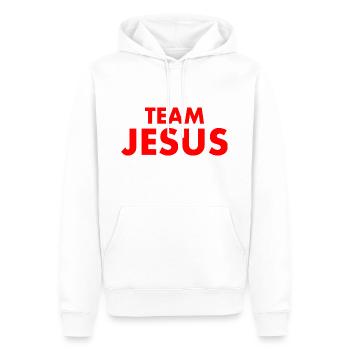 Team jesus - Sweat à capuche Premium bio Homme - blanc - Devant - Nico (187cm)