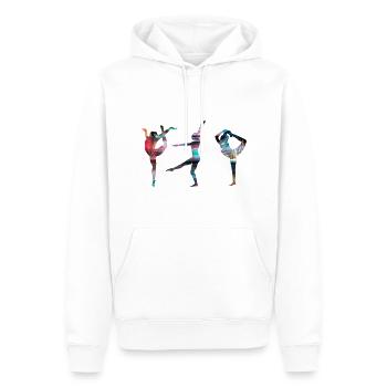 Gymnaste, Yoga,Sports,Exercices,Danse,Gymnastique - Sweat à capuche Premium bio Homme - blanc - Devant - Nico (187cm)