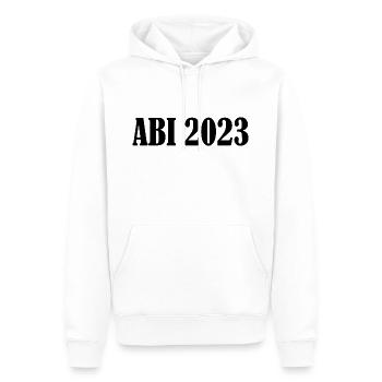 Abi 2023 - Männer Premium Bio Hoodie - Weiß - Vorne - Nico (187cm)