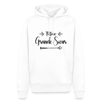 future grande sœur cadeau naissance grande soeur - Sweat à capuche Premium bio Homme - blanc - Devant - Nico (187cm)
