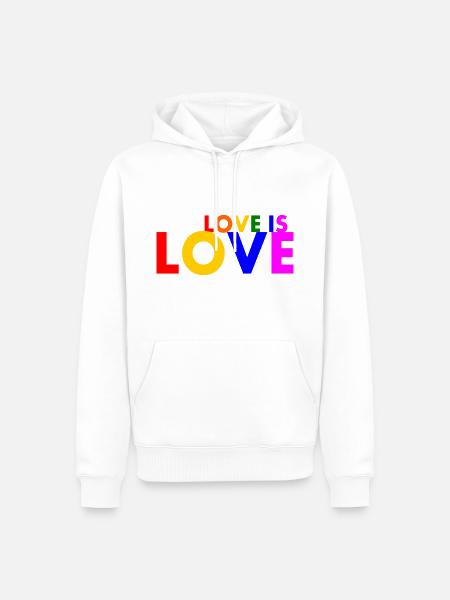 Love is love - Männer Premium Bio Hoodie - Weiß