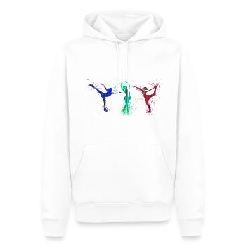 Patinage sur glace,Patinage artistique,Patineur artistique,Graffiti - Sweat à capuche Premium bio Homme - blanc - Devant - Nico (187cm)