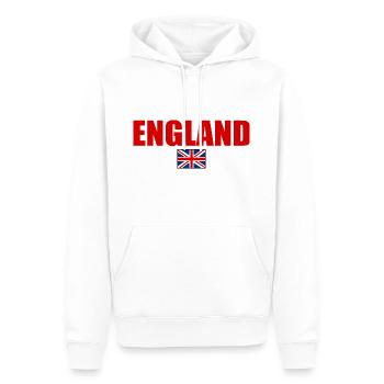 ANGLETERRE ANGLAIS DRAPEAU BRITANNIQUE - Sweat à capuche Premium bio Homme - blanc - Devant - Nico (187cm)