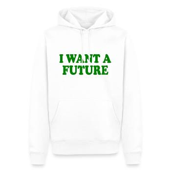 I want a future - Sweat à capuche Premium bio Homme - blanc - Devant - Nico (187cm)