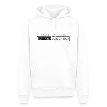 BG state of mind noir - Sweat à capuche Premium bio Homme - blanc - Devant - Nico (187cm)