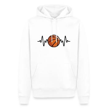 Basketball Herzschlag - Männer Premium Bio Hoodie - Weiß - Vorne - Nico (187cm)