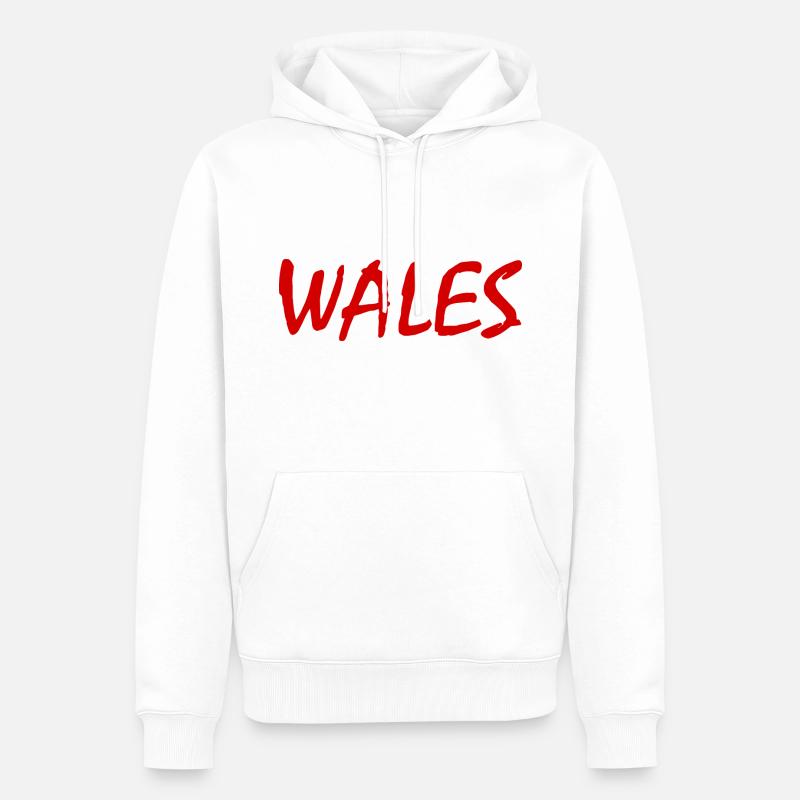 Wales - Männer Premium Bio Hoodie - Weiß