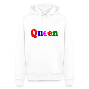 QUEEN - Männer Premium Bio Hoodie - Weiß - Vorne - Nico (187cm)