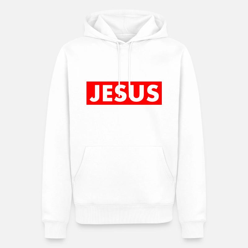 Jesus - Sweat à capuche Premium bio Homme - blanc