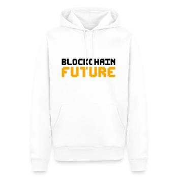 Blockchain Pixel Kryptowährung Bitcoin - Männer Premium Bio Hoodie - Weiß - Vorne - Nico (187cm)